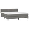 vidaXL Cama box spring con colch&oacute;n tela gris oscuro 180x200 cm