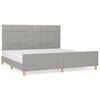 vidaXL Cama sin colch&oacute;n tela gris claro 200x200 cm