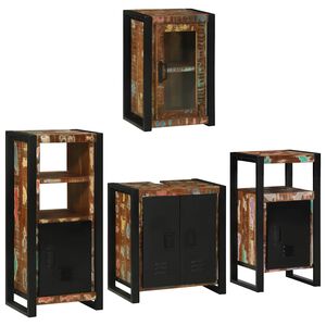 vidaXL Juego de muebles de ba&ntilde;o 4 uds. Multicolor 55 x 35 x 60 cm