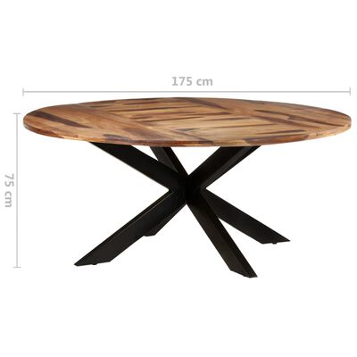 vidaXL Mesa de comedor redonda madera acacia acabado miel 175x75cm