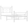 vidaXL Estructura cama sin colch&oacute;n con estribo metal blanco 90x190 cm