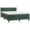 vidaXL Cama box spring con colch&oacute;n terciopelo verde oscuro 140x200 cm
