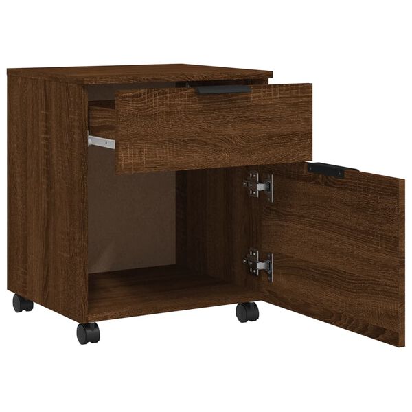 vidaXL Archivador ruedas madera contrachapada roble Sonoma 45x38x54 cm