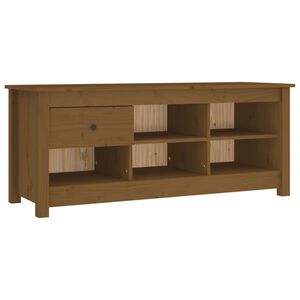 vidaXL Armario zapatero madera maciza pino marrón miel 110x38x45,5cm
