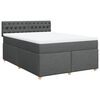 vidaXL Cama box spring con colch&oacute;n tela gris oscuro 140x200 cm