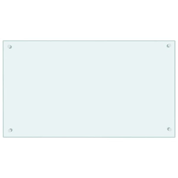 vidaXL Protecci&oacute;n salpicaduras cocina vidrio templado color leche 90x50 cm