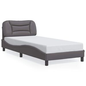 vidaXL Estructura de cama sin colch&oacute;n Hvar cuero sint&eacute;tico gris 80x200 cm