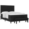 vidaXL Cama tipo Box Spring con colch&oacute;n Negro 140 x 190 cm tela