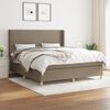 vidaXL Cama box spring con colch&oacute;n tela gris taupe 180x200 cm