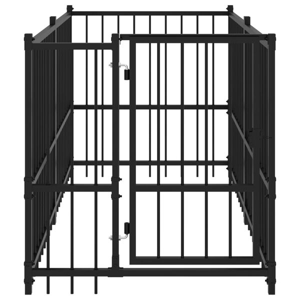 vidaXL Perrera de acero negro 193,5x97x100 cm