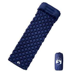 vidaXL Colch&oacute;n de camping inflable con almohada 1 persona azul marino