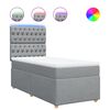 vidaXL Cama box spring con colch&oacute;n tela gris claro 90x200 cm