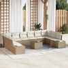 vidaXL Conjunto de sofá de jardín 11 pcs Beige ratán sintético