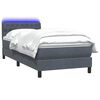 vidaXL Cama box spring con colch&oacute;n y LED terciopelo gris oscuro 90x220 cm