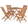 vidaXL Juego de comedor para jard&iacute;n 5 piezas madera maciza de teca