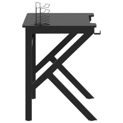 vidaXL Escritorio gaming con patas en forma de K negro 90x60x75 cm