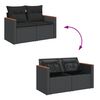 vidaXL Set de muebles de jard&iacute;n 5 pzas y cojines rat&aacute;n sint&eacute;tico negro