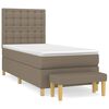 vidaXL Cama box spring con colch&oacute;n tela gris taupe 90x200 cm