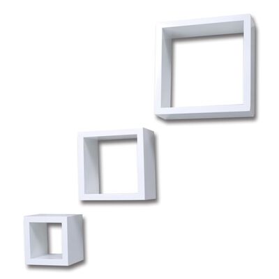 Set de 3 estantes en forma de cubo blanco