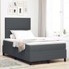 vidaXL Cama tipo Box Spring Gris oscuro y blanco 203 x 120 x 128 cm