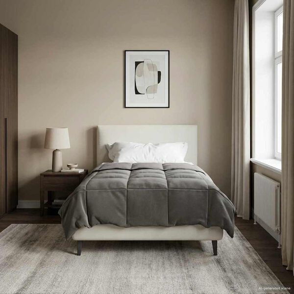 vidaXL Edred&oacute;n de Todo el A&ntilde;o Gris Claro 135 x 220 cm Microfibra