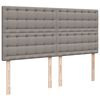 vidaXL Cama box spring con colch&oacute;n tela gris taupe 200x200 cm