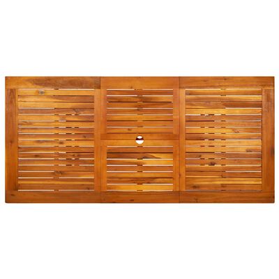vidaXL Mesa de comedor jardín madera maciza acacia (120-170)x80x75 cm