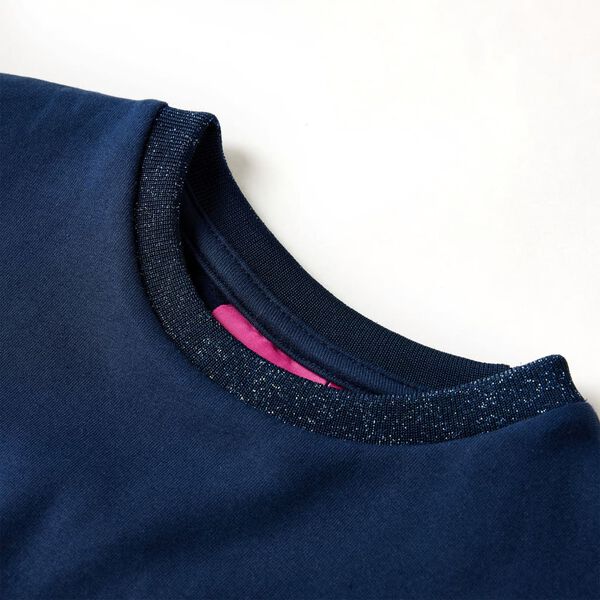 Vestido infantil de manga larga azul marino 92