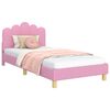 vidaXL Cama para ni&ntilde;os con cabecero con cabecera Rosa 90 x 200 cm Tela