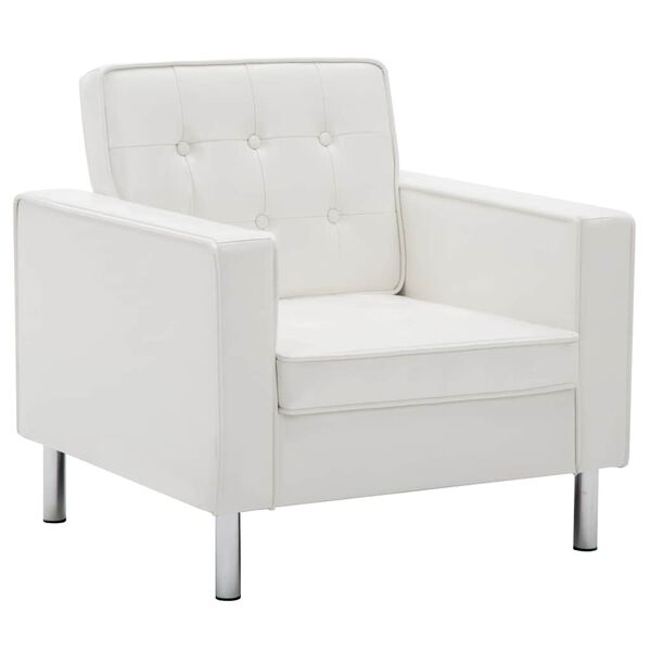 vidaXL Sillón blanco 75x70x75 cm piel sintética