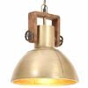 vidaXL L&aacute;mpara colgante industrial redonda 25 W lat&oacute;n 30 cm E27