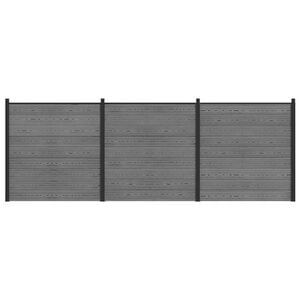 vidaXL Conjunto de valla 526 x 186 cm WPC y Aluminio Gris