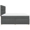 vidaXL Cama box spring con colch&oacute;n tela gris oscuro 200x200 cm