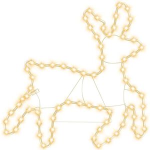 vidaXL Figura de reno de Navidad con 72 LED blanco c&aacute;lido 57x55x4,5 cm