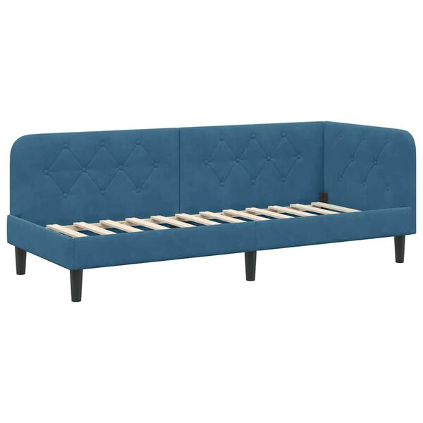 vidaXL Estructura de cama en esquina Azul 80 x 200 cm Terciopelo