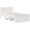 vidaXL Cama con estantería sin colchón madera maciza blanca 75x190 cm