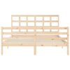 vidaXL Estructura de cama con cabecero madera maciza 160x200 cm