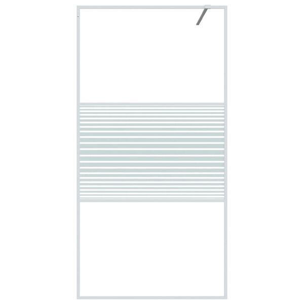 vidaXL Mampara de ducha vidrio ESG transparente blanco 100x195 cm