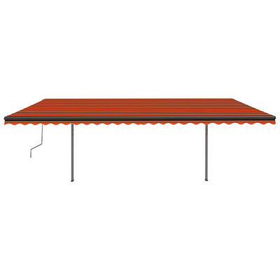 vidaXL Toldo manual retráctil con postes naranja y marrón 3,5x2,5 m