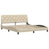 vidaXL Estructura de cama sin colch&oacute;n tela color crema 180x200 cm