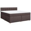 vidaXL Cama box spring con colch&oacute;n tela marr&oacute;n oscuro 180x200 cm