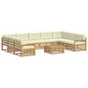 vidaXL Conjunto de sof&aacute;s de exterior 10 uds. Blanco y Crema