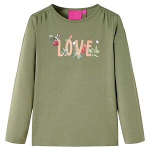 Camiseta infantil de manga larga caqui 104