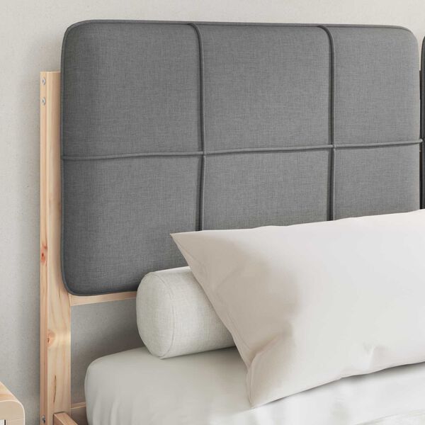 vidaXL Estructura de Cama con Cabecera Tapizada Gris Claro