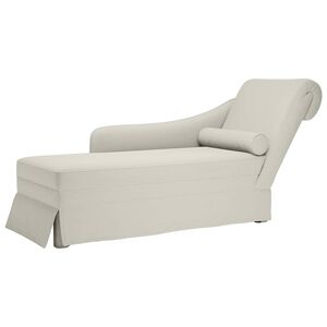 vidaXL Chaise longue respaldo reposabrazos derecho terciopelo crema