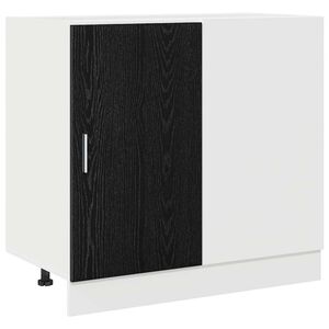 vidaXL Gabinete Base de Esquina de Cocina con puerta Roble negro