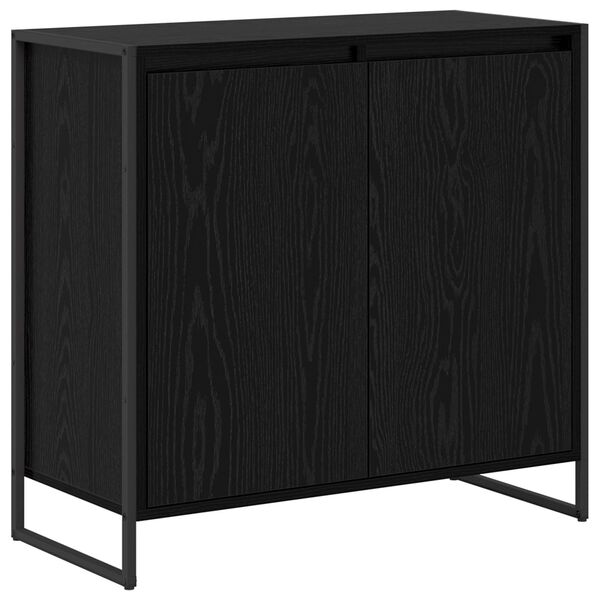 vidaXL Armario auxiliar Roble Negro 79 x 36 x 75 cm