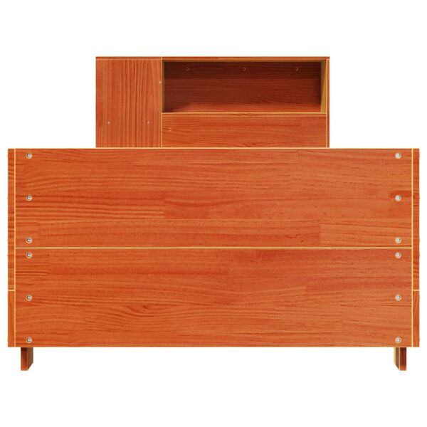 vidaXL Estructura de cama sin colch&oacute;n madera maciza marr&oacute;n 75x190 cm