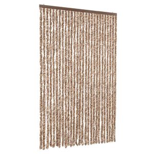 vidaXL Cortina antimoscas chenilla beige y marr&oacute;n oscuro 118x220 cm