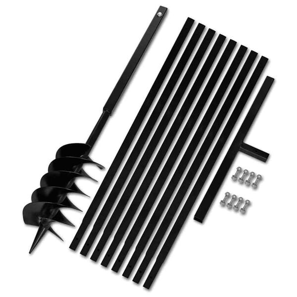 Taladro De Tierra Con Mango 150 mm Con Tubo De Extensi&oacute;n 9 M Acero